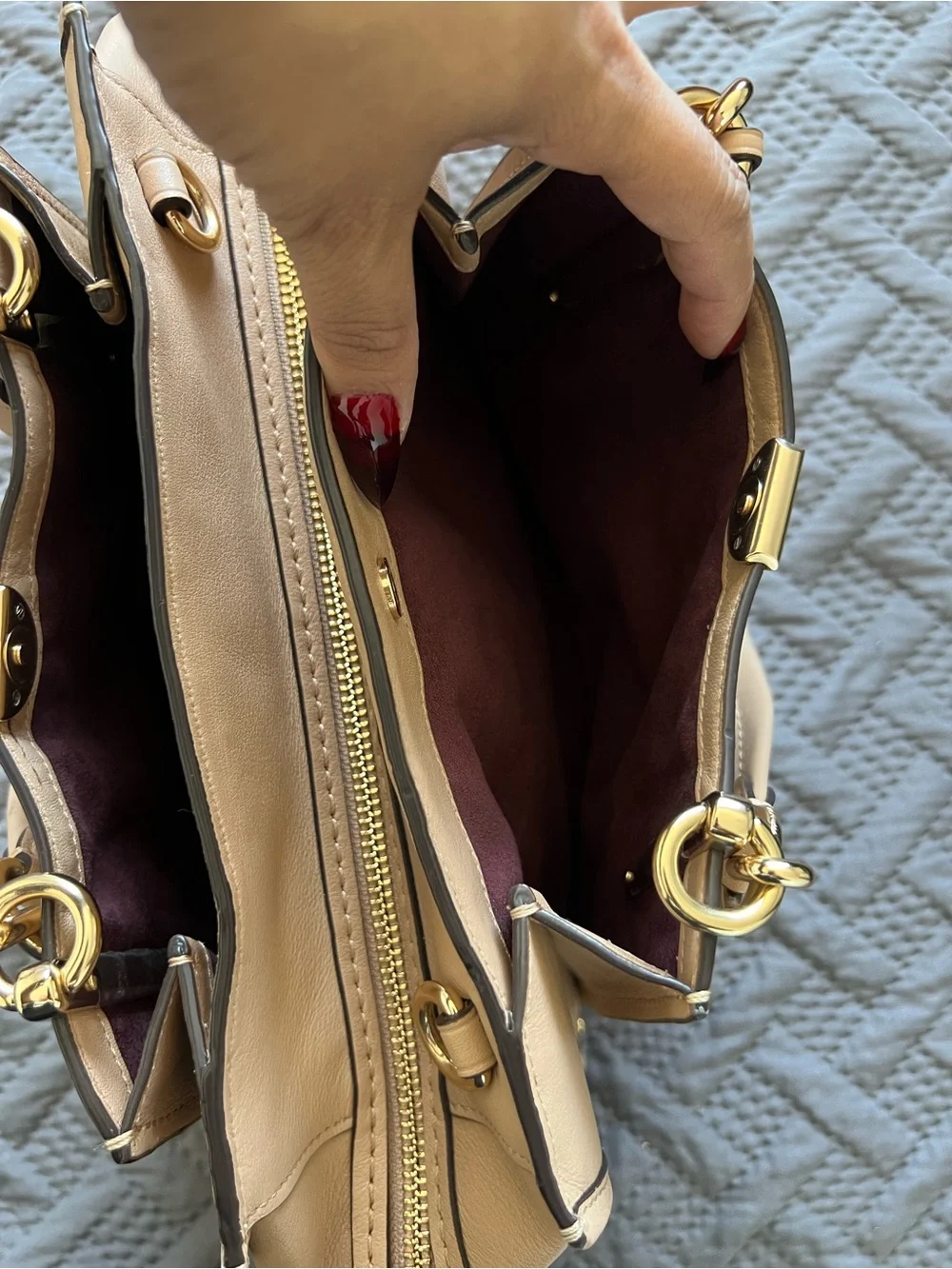Coach Dreamer Leather Satchel with Gold Hardware